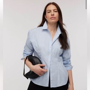 Madewell Blue & White Vertical Stripe Button-Down Shirt